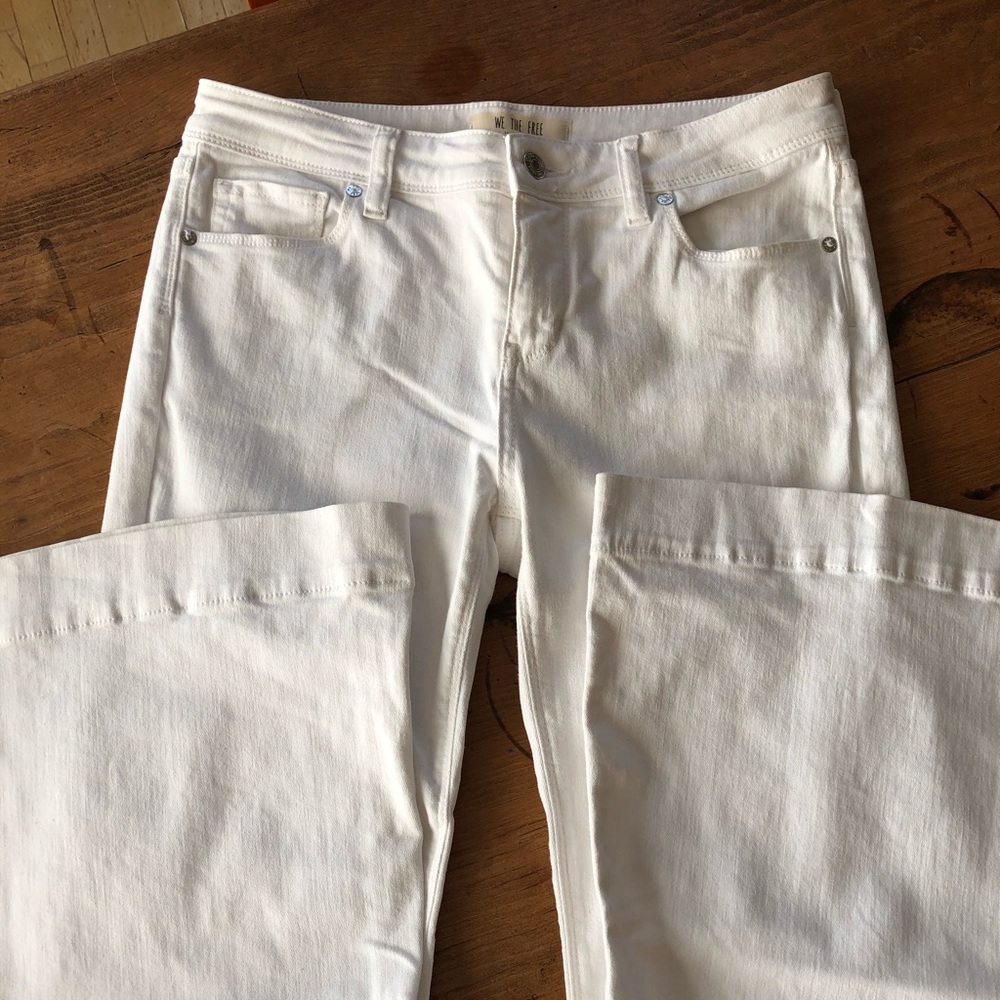 Free People bell bottom white jeans